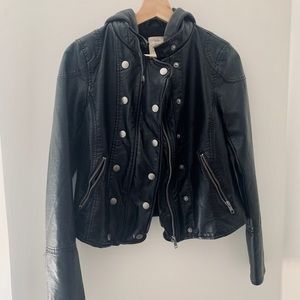 Free People black leather jacket